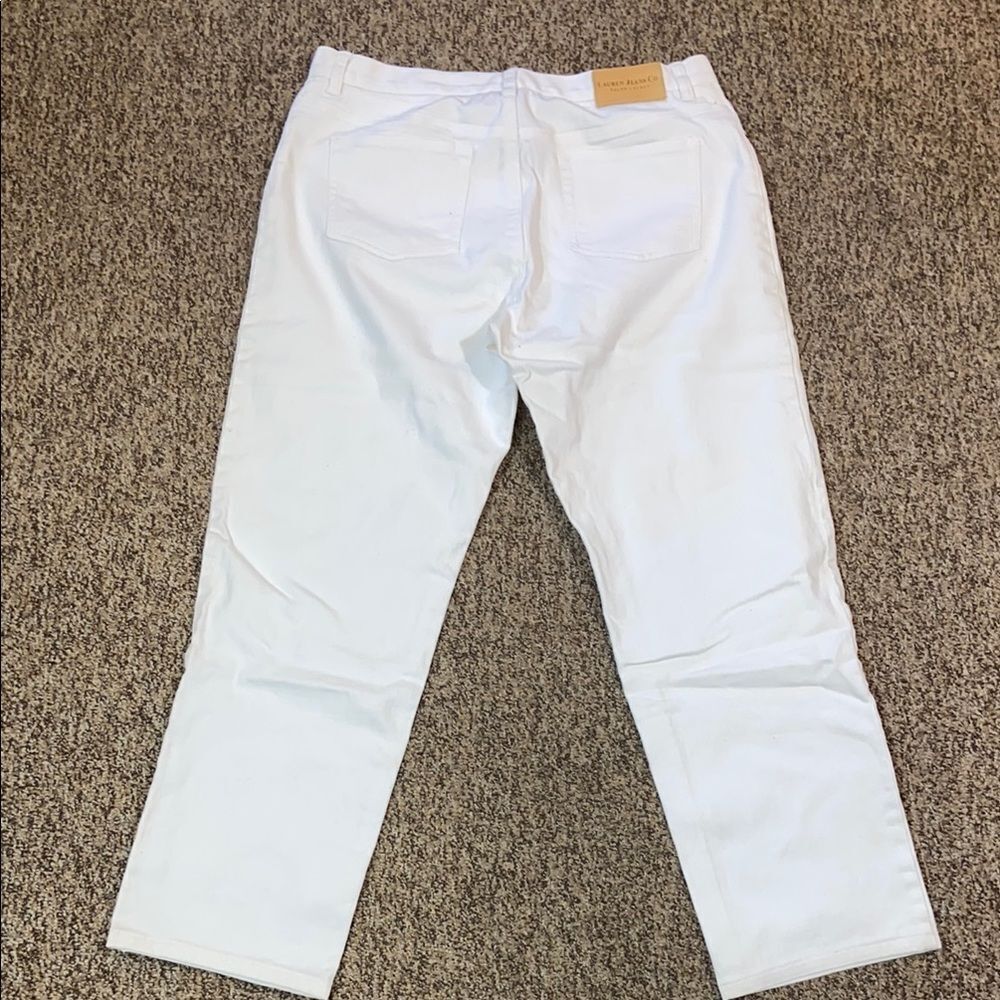 Ralph Lauren White Denim Trousers Women Size 12